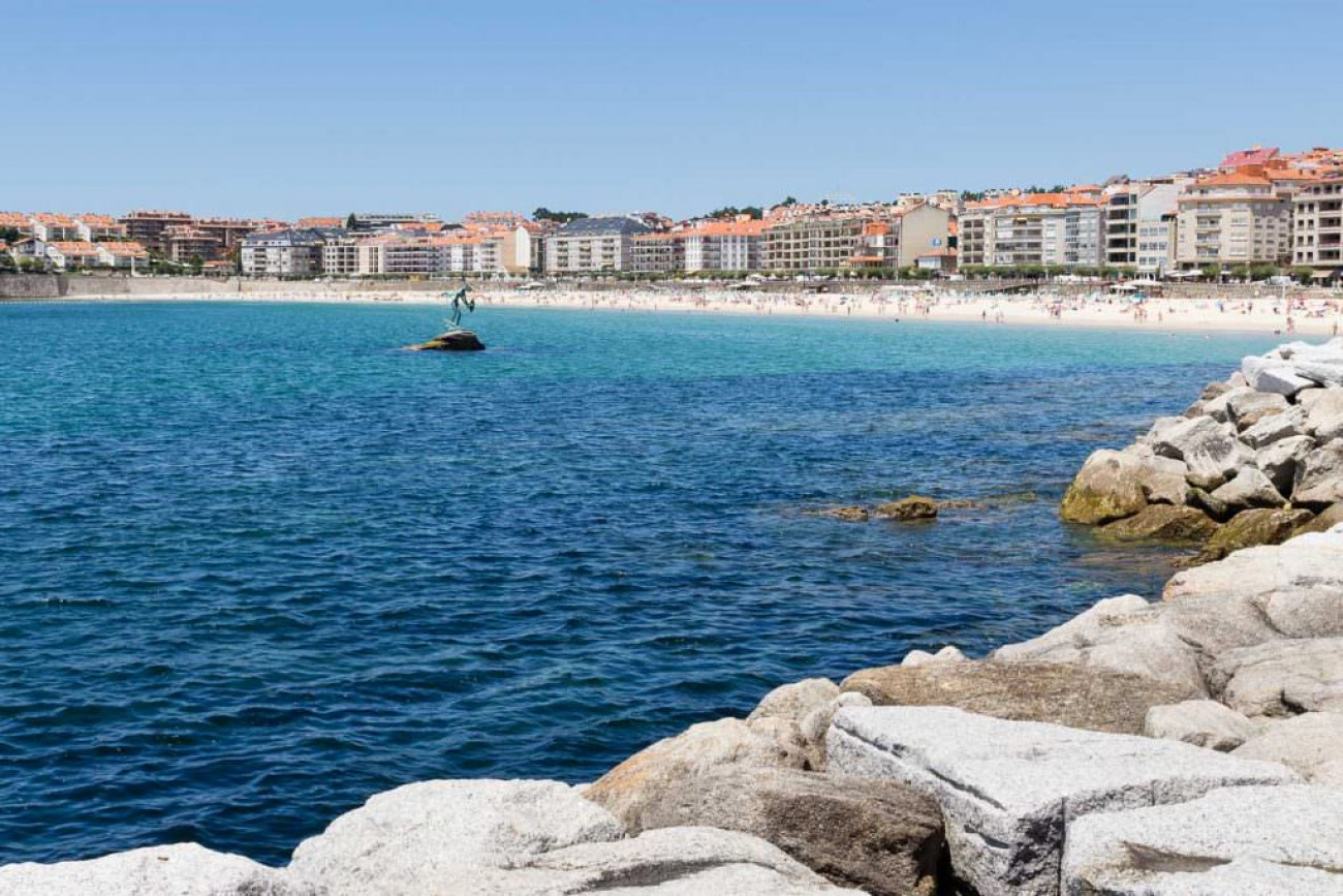 La playa principal de Sanxenxo. A solo 600 metros del hotel Pontus Veteris